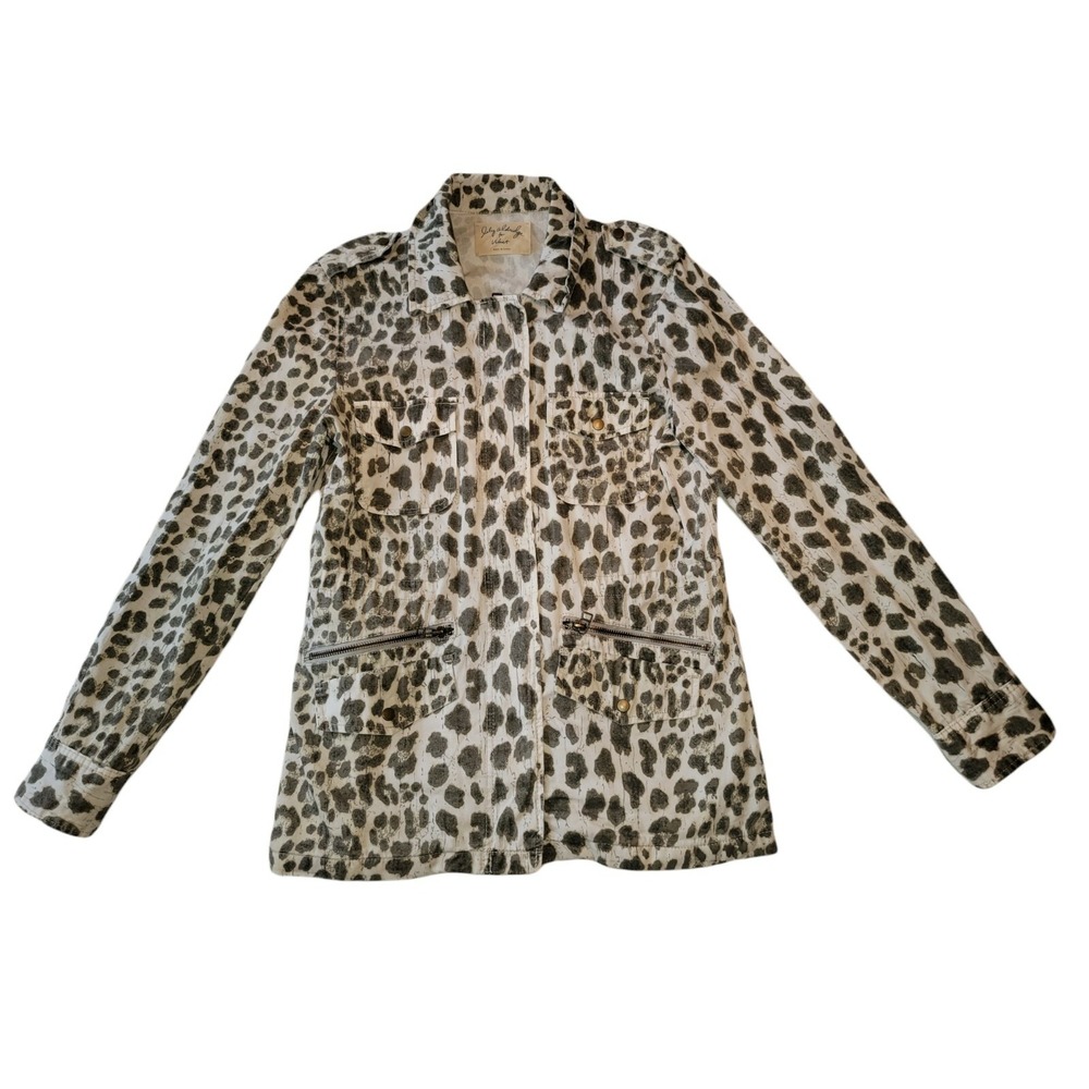 Lily Aldridge Leopard Print Utility Jacket